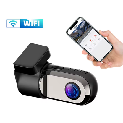 TAVALER Mini HD caméra de tableau de bord – Enregistreur vidéo voiture avec moniteur 24h et connectivité USB/WiFi