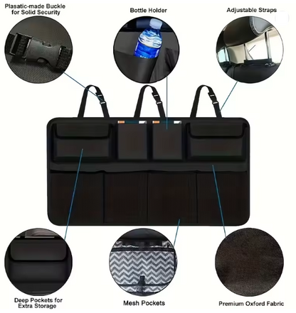 Sac de rangement suspendu en maille – Organisateur multifonction pour dossier de siège voiture/SUV